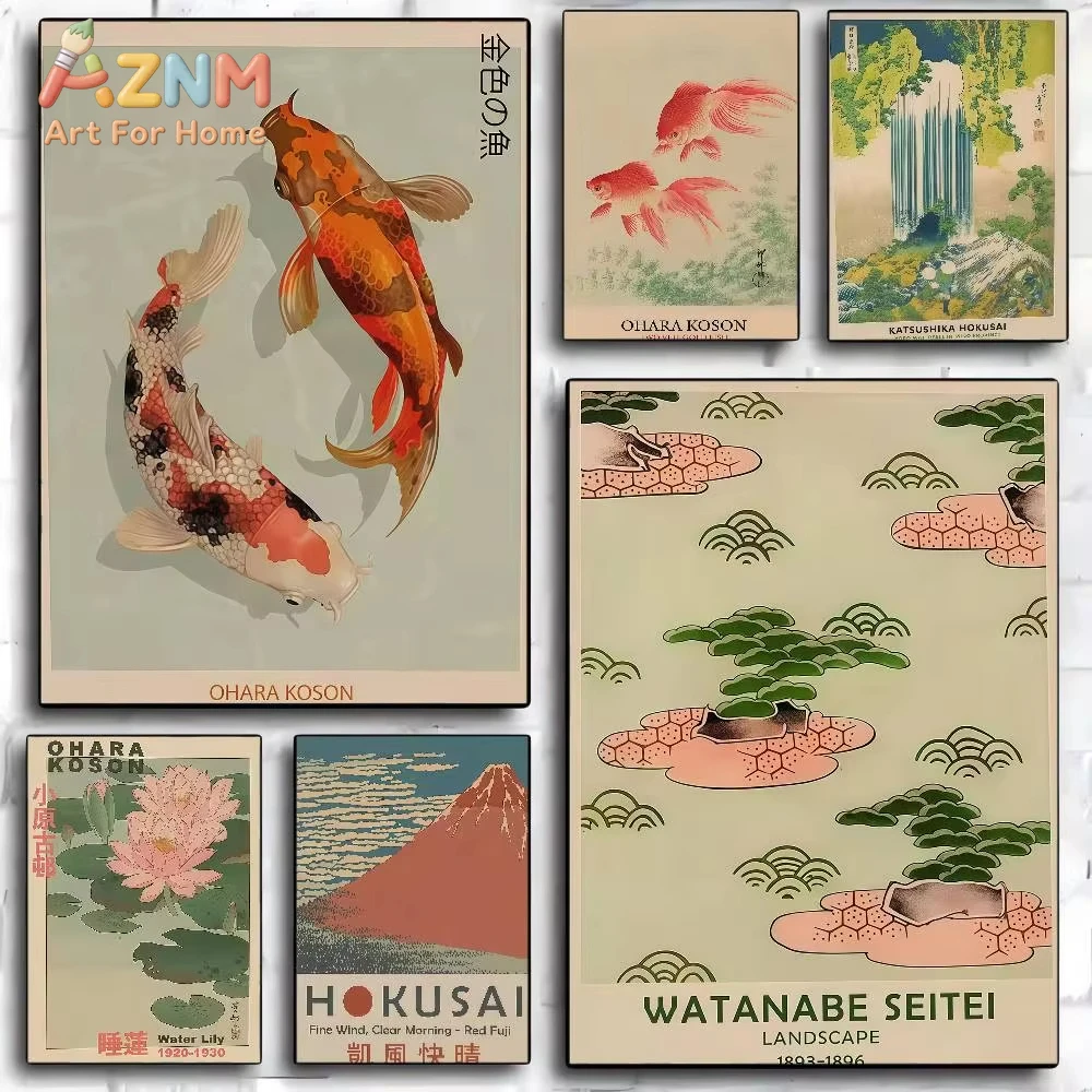 

1pc Hokusai Ohara Koson Japanese Art Good Quality Prints And Posters Vintage Room Bar Cafe Decor Home Decor