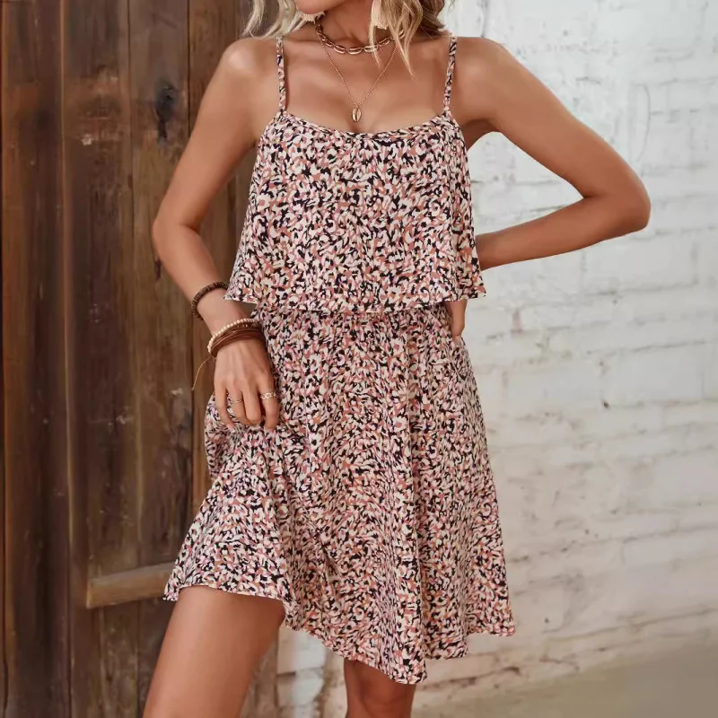 

Best-Selling New Type Women's Floral Pants Snow Suspenders Dress