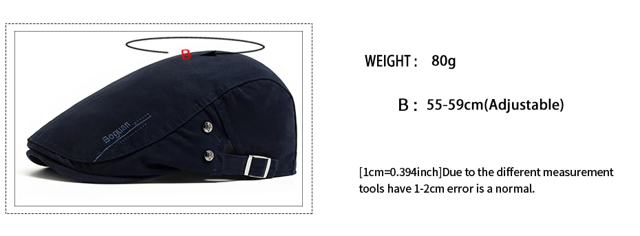 Mode männer Baskenmütze Taste Stickerei Baumwolle Vintage Berets Outdoor Frauen Flache Visier Hut Casual Retro Zeitungsjunge Mütze Für Männer – Detail 3