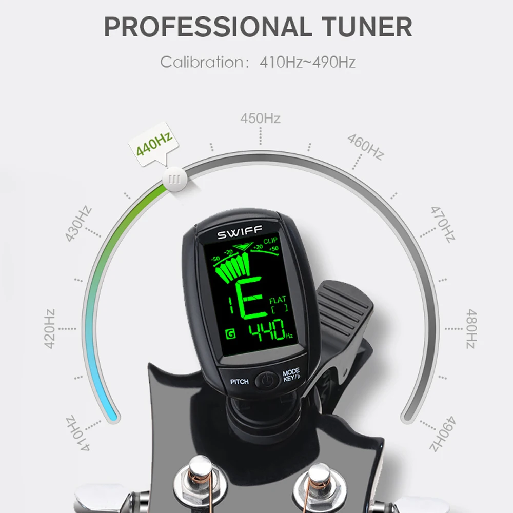 SWIFF Professional Grade Mini Guitar Tuner Bass Ukulele Violin Tuner Guitar Tuner A3