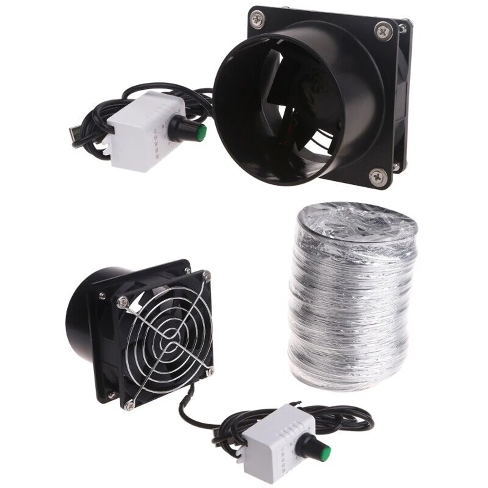 1set Smoke Absorber Fume Extractor Fan Pipe Duct Exhuast Fan USB Adjustable Speed Plastic Welding Equipment Accessories