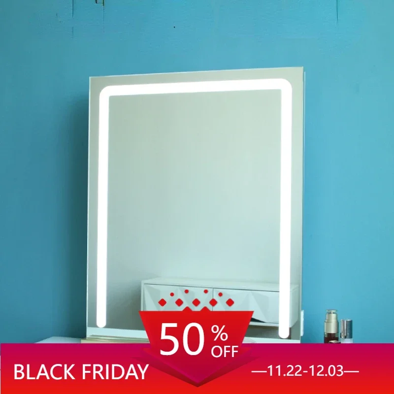 

Led Light Decorative Mirror Makeup Glass Room Gold Cosmetic Decorative Mirror Table Shower Decorazioni Casa Room Decoration