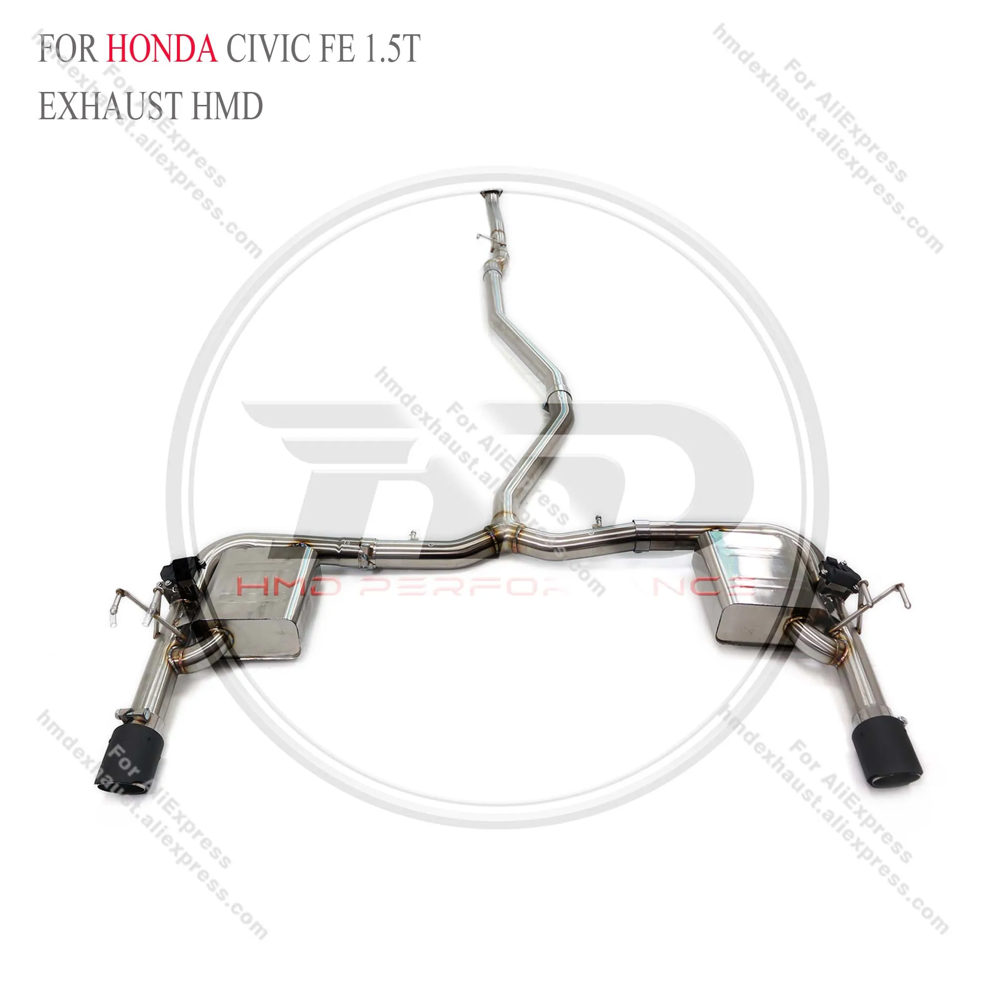 

HMD Stainless Steel Exhaust System Performance Catback is Suitable for Honda Civic FE 1.5T with Valve Muffler