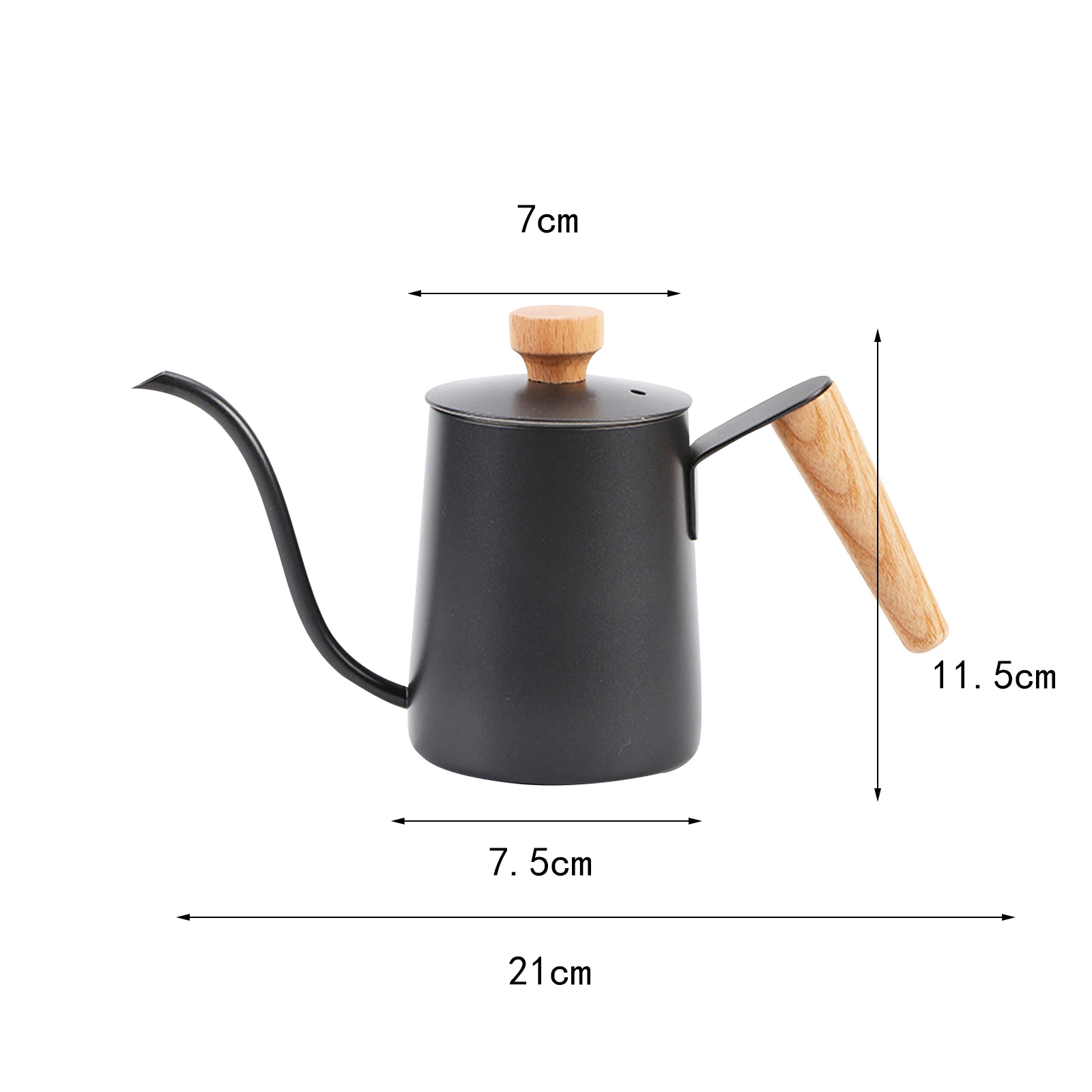 Chaleira de café estreita com tampa, Pote de chá para escritório, Loja, Camping, Cafeteira, Casa, Cozinha, 350ml