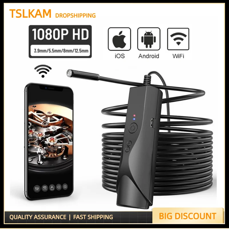 WIFI Endoscope Camera Flexible Dual Lens Borescope for Pipeline Car Inspection Support IOS Android Phone