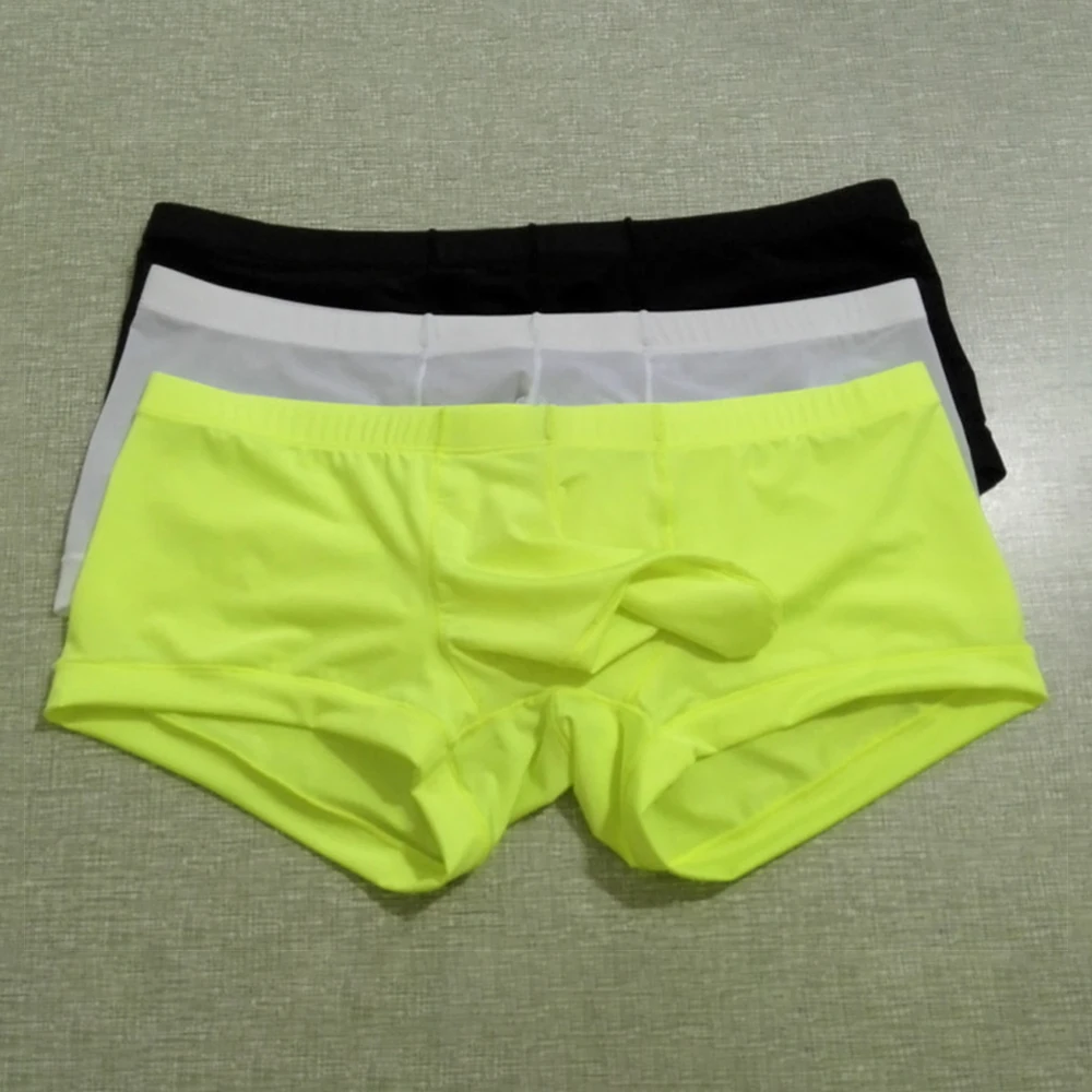 Menss Ice Silk Underwear 3D Crotch Elephant Nose Shorts Briefs Swimwear Trunks Lingeries Thin Male Swim Shorts