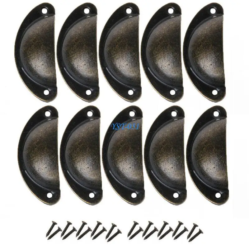 

E15A 10 Pcs Retro Wardrobe Handle Iron Simple Cupboard Pulls Kitchen Cabinets Drawer Handle Furniture Decor Smooth Surface