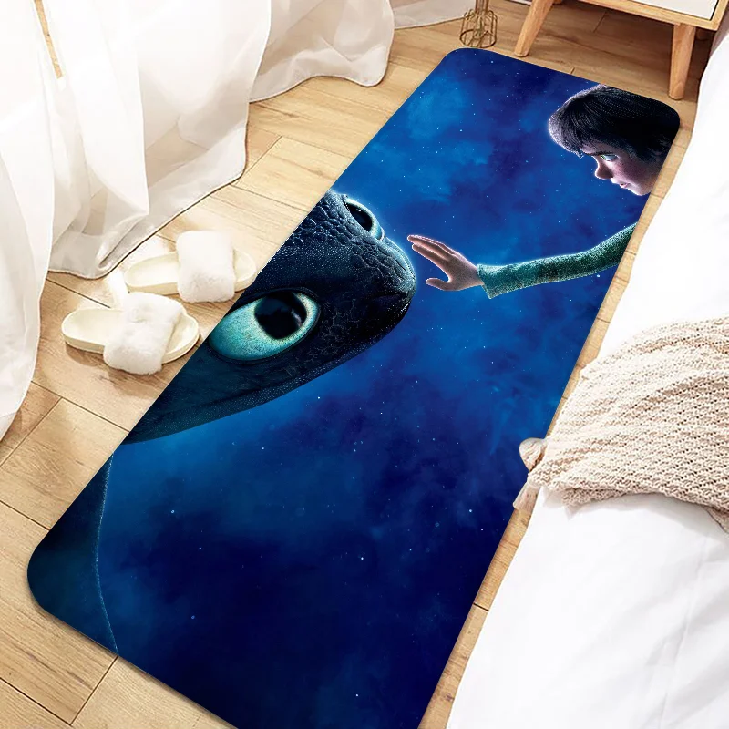 Cute Night Fury Light Fury Dragon Door Mat Entrance Non-slip Washable Kitchen Carpet Living Room Hallway Rugs Bathroom Bath