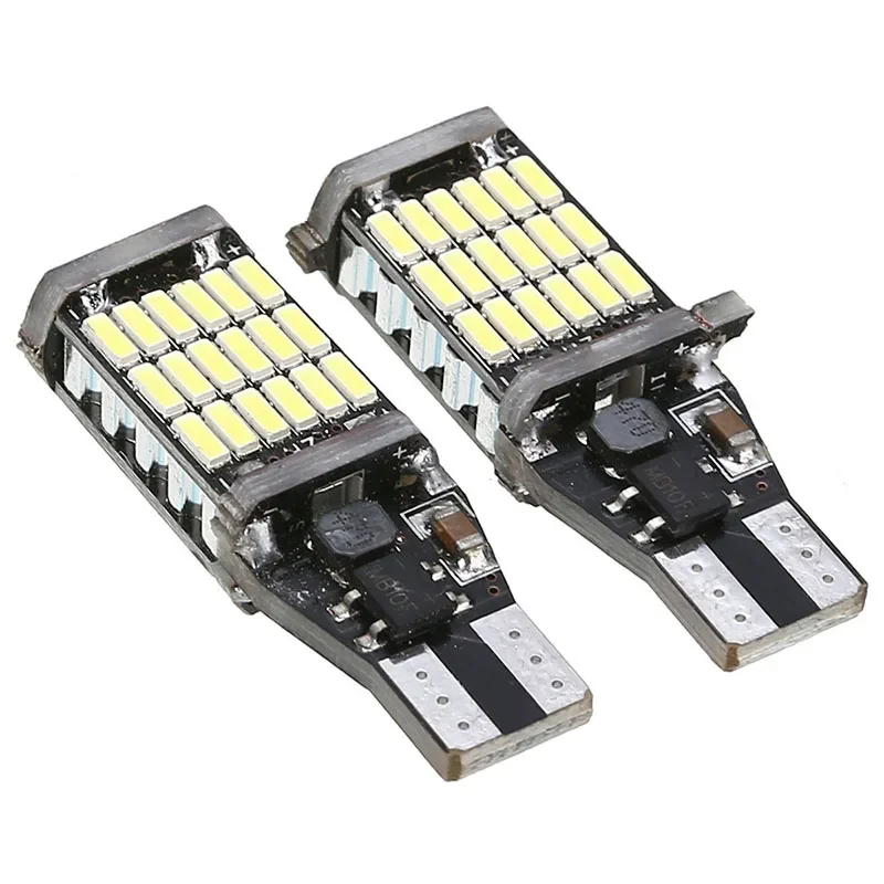 2Pcs T15 W16W 45SMD 4014 LED CANBUS NO ERROR Light Bulbs for Cars Parking Brake Lights T15 LED Bulb Backup Reverse Lamp 12V