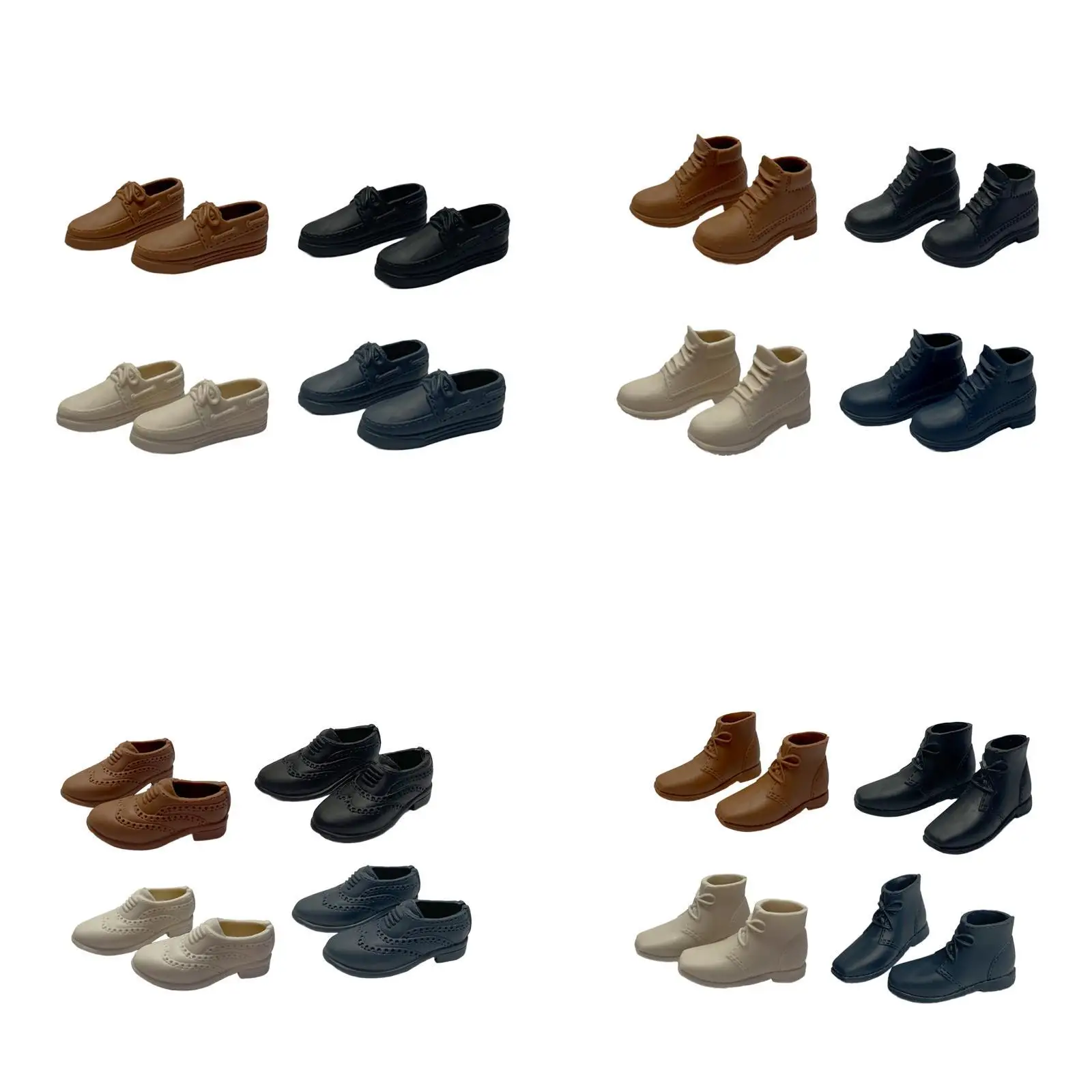 4 Pieces 1:6 Shoes Accessories Casual Business Handmade Toys Miniature Model Fashion for 12