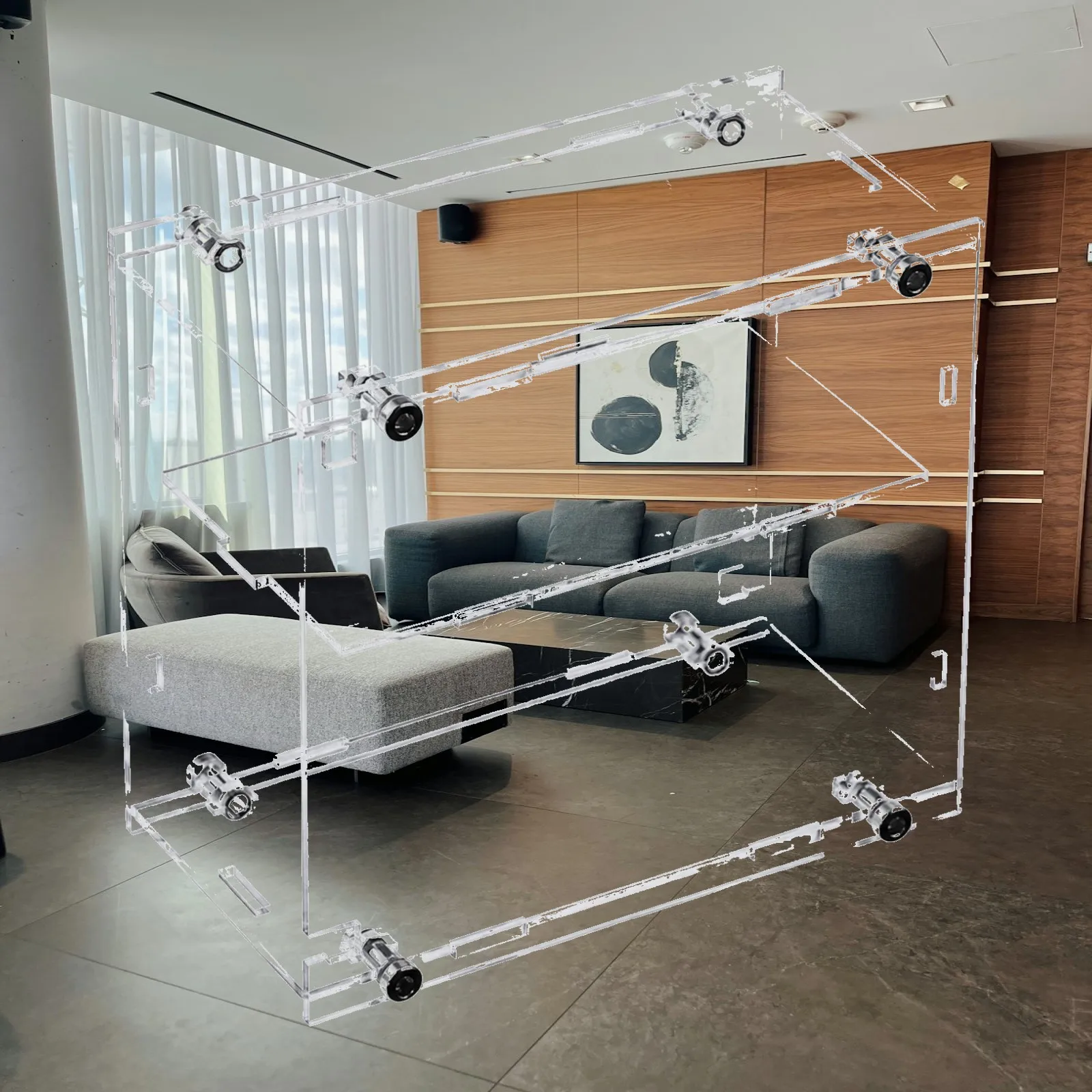 Two-Level Acrylic Display Case Transparent 1:64 Die-Cast Car Display Case Clear