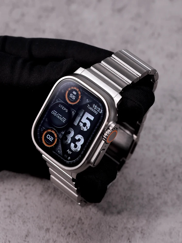 Cinturino in acciaio inossidabile di lusso per Apple Watch 44mm 45mm 49mm 42mm cinturino magnetico in metallo per iWatch 9 Ultra 8 7 SE 6 5 4 3