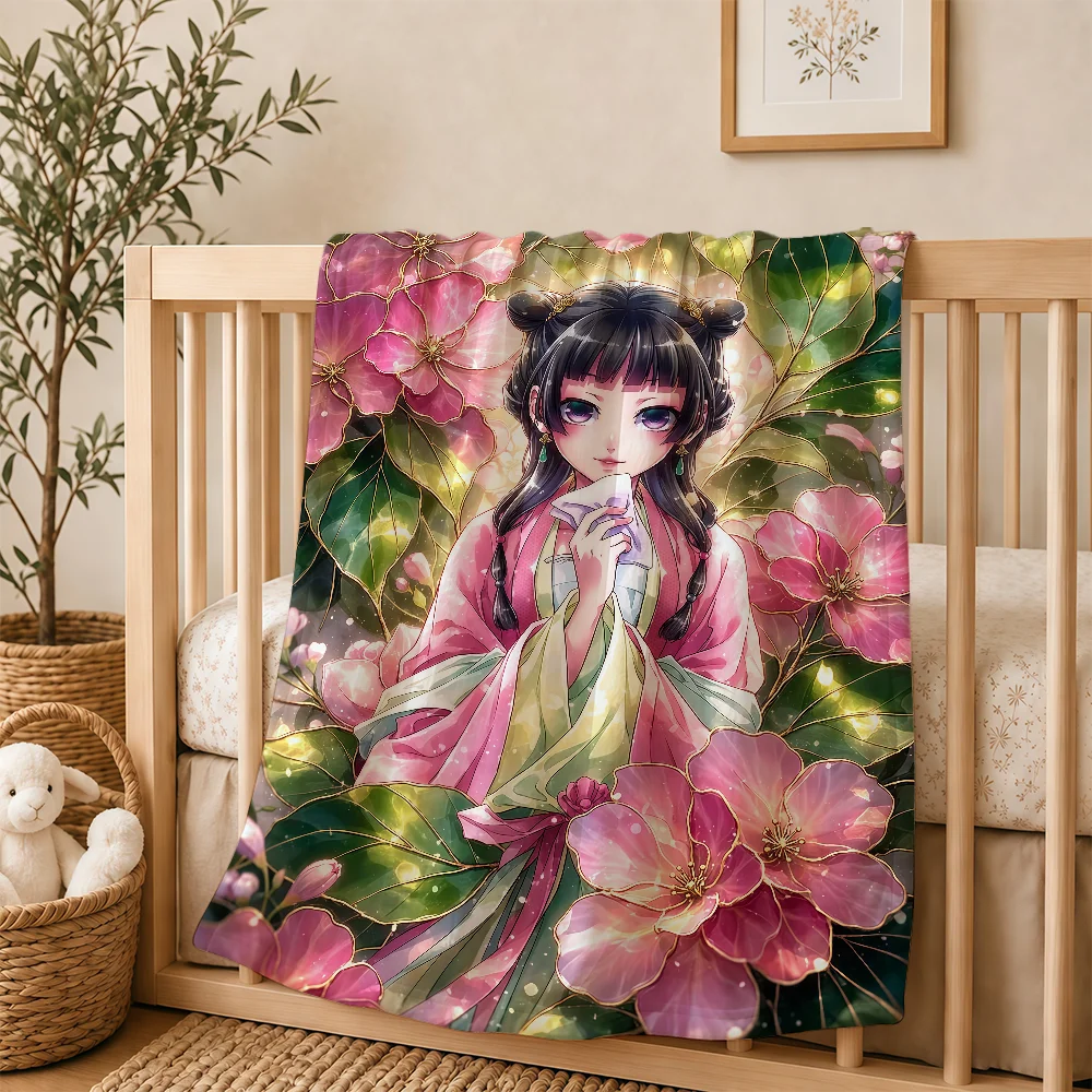 Anime Apothecary Diaries Maomao Blanket For Soft Warm Knee For Bedroom Living Room Bed Sofa Camping Picnic Office Gift