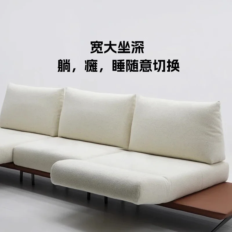 Italian Dynamic Island Sofa, Living Room Modern Simple Household Small Unit Function, Variety Fabric Sofa