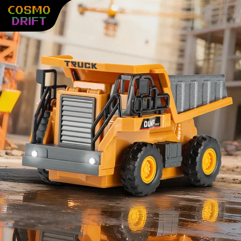 Generic 1:64 Scale Mini Alloy Remote Control Dump Truck With LED Lights App Controlled Desktop Construction Vehicle Toy For Boys