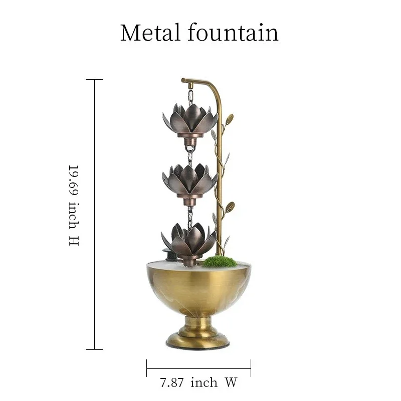 Rain chain ornament, lotus rain chain tabletop ornament, fountain decoration