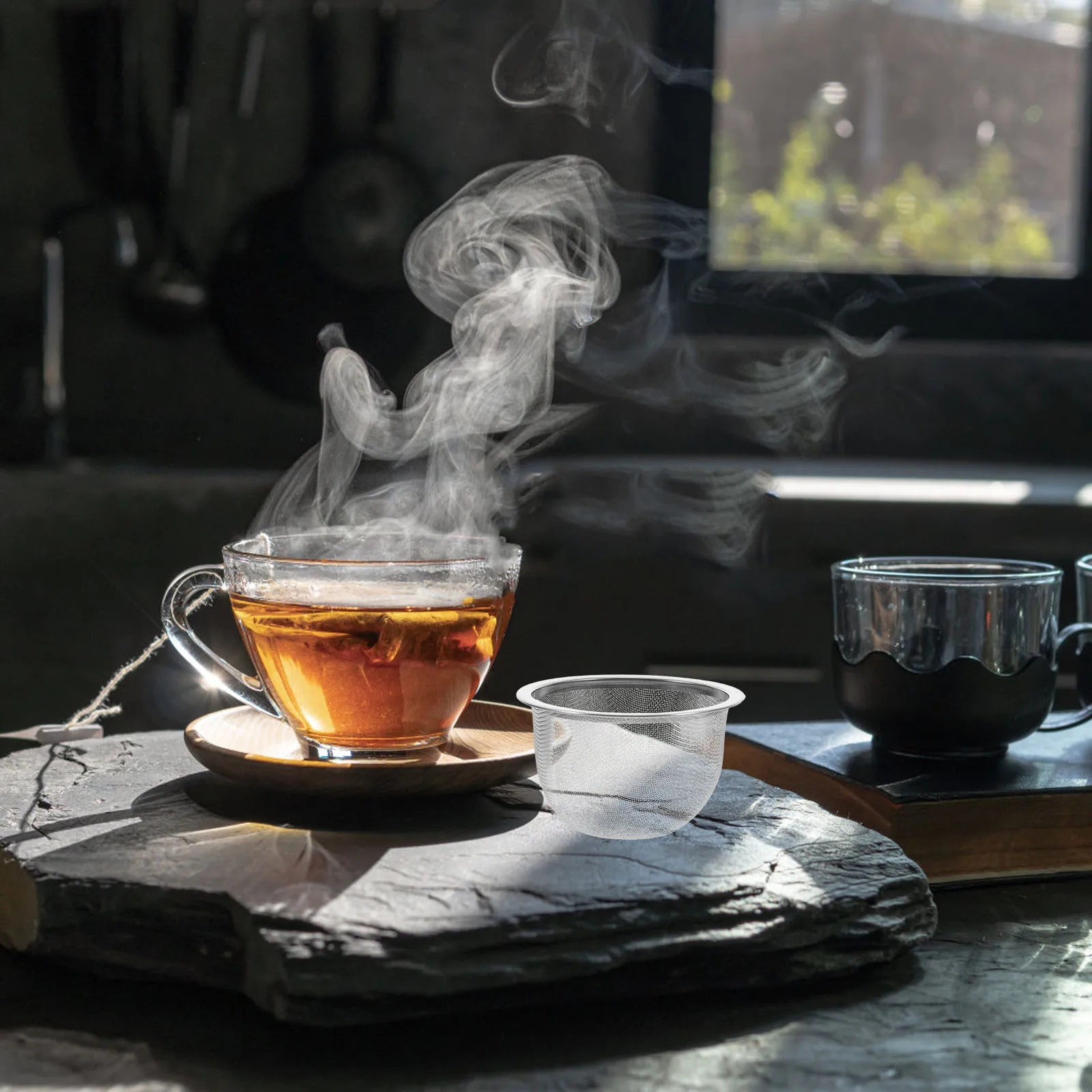 

4Pcs Fine Mesh Stainless Steel Tea Filters Loose Leaf Strainers Home Tea Infusers Practical Supplies Coffee Mesh Filter