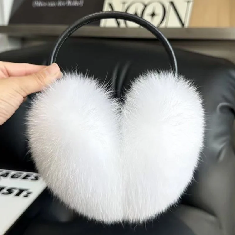 الشتاء الفاخرة النساء غطاء للأذنين الدافئة ريال الطبيعية فرو منك غطاء للأذنين في الهواء الطلق موضة فرو المنك غطاء للأذنين لفتاة الشتاء سدادات حماية الأذن #1