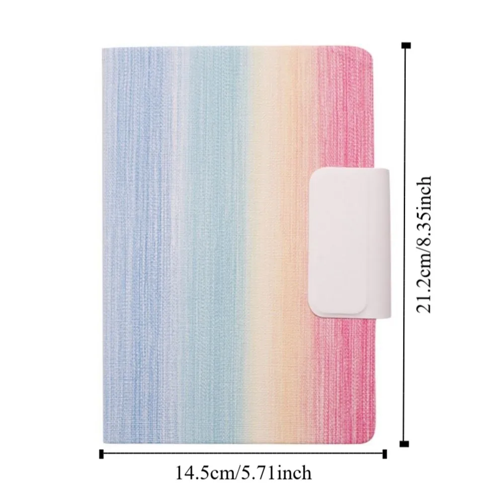 200 Pages A5 Notebook with Magnetic Buckle PU Leather Cover Students Notebook Thickened Paper Horizontal Line Diary