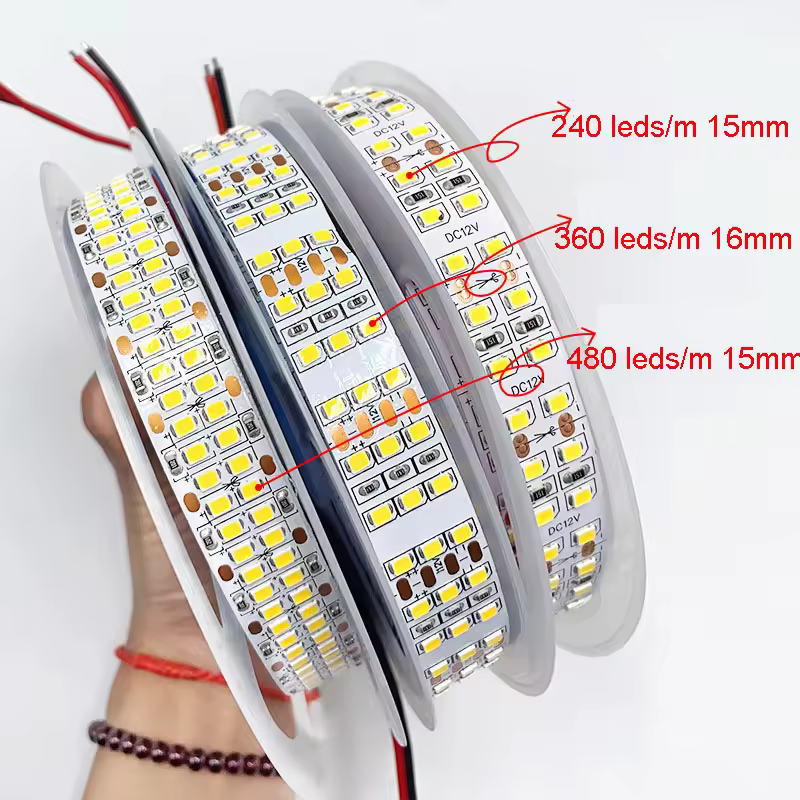 סטריפ גמיש כפול LED באורך 5 מטר, צבע לבן טבעי 3000k, 4000k, 6000k, 120 לדים למטר, 240 לדים למטר, 360 לדים למטר, 480 לדים למטר