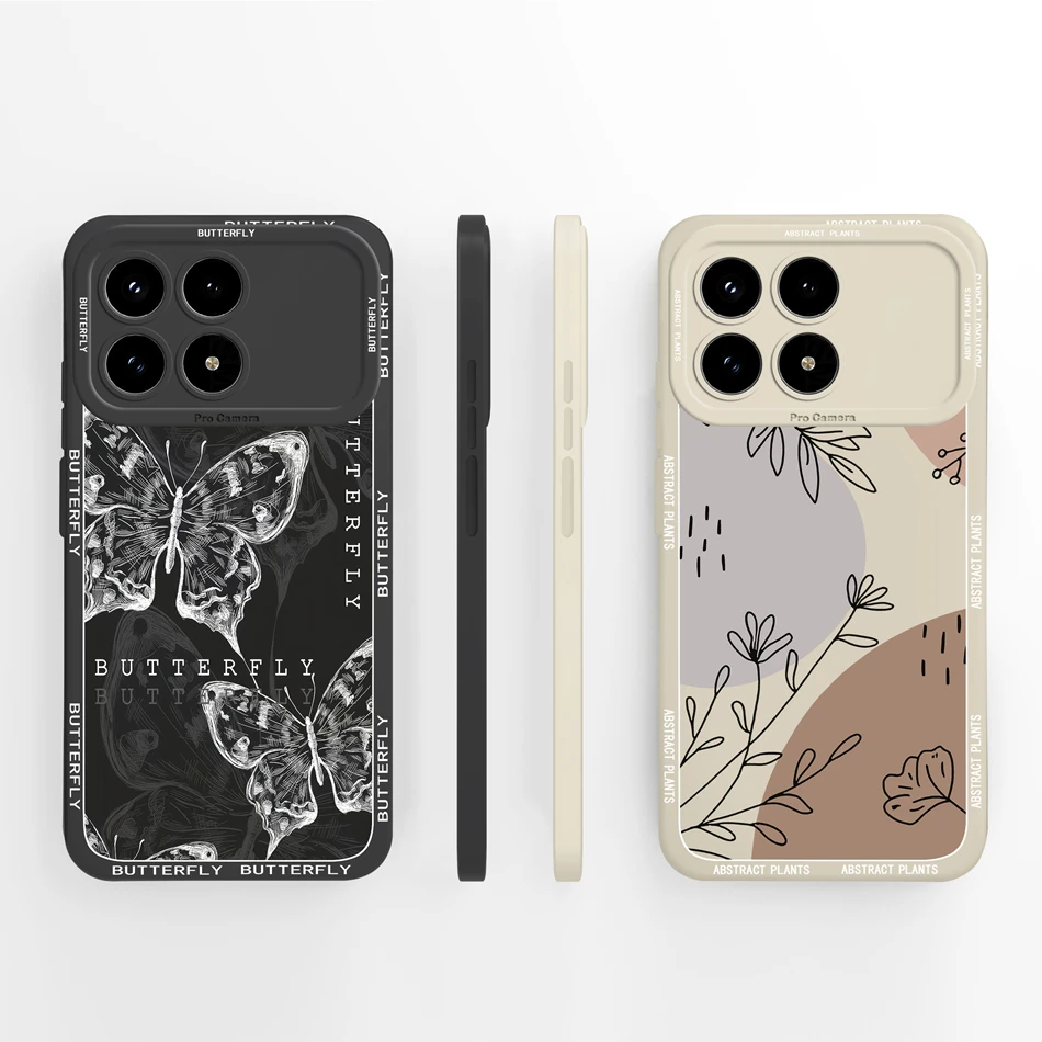 Für Poco F8 Pro Telefon Fall Einfache Schmetterling Kamera Schutz Zurück Abdeckung Für Poco F8 Pro F8Pro Weiche Flüssigkeit silikon Fundas