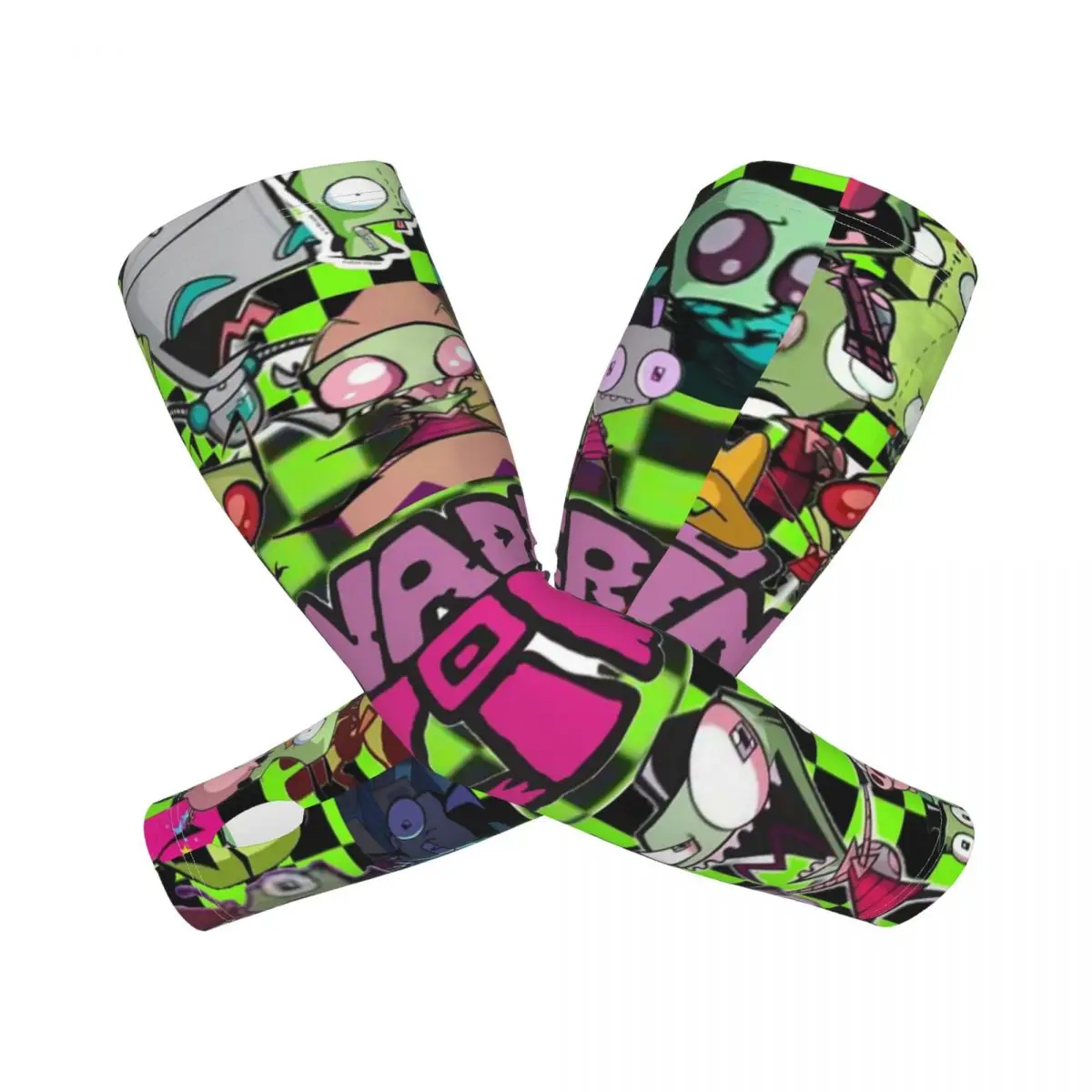 Invader Zim – manchons de bras d'extérieur, couverture de Protection solaire UV, manches de tatouage de cyclisme en soie glacée d'été