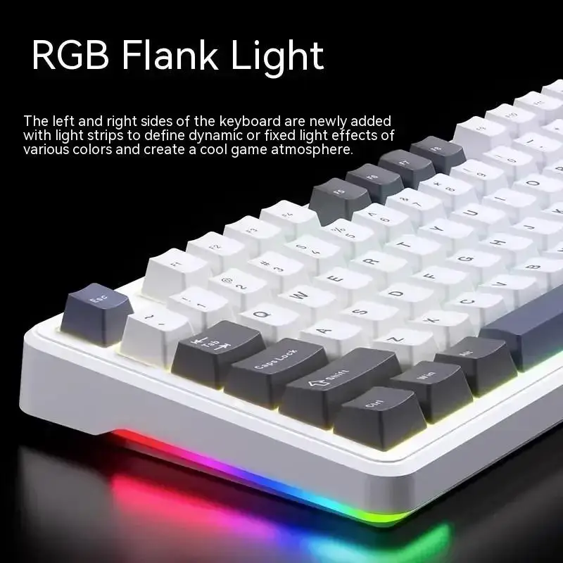 AULA F87pro Wireless Mechanical Keyboard, Bluetooth 5.0/2.4GHz/USB-C Rechargeable RGB Customizable Keyboard, PBT Material