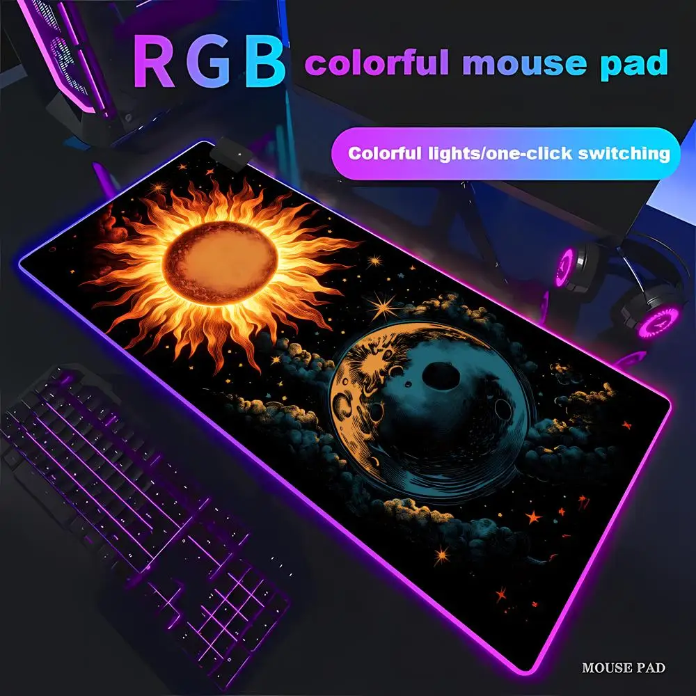 

HYBXAXC Unique sun and moon pattern Mouse Pad Desk Mat Gaming pad accessories keyboard mouse pads carpet alfombrilla ratón rug