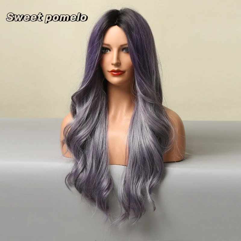 wigs with purple cosplay wigs with big waves and long curly hair