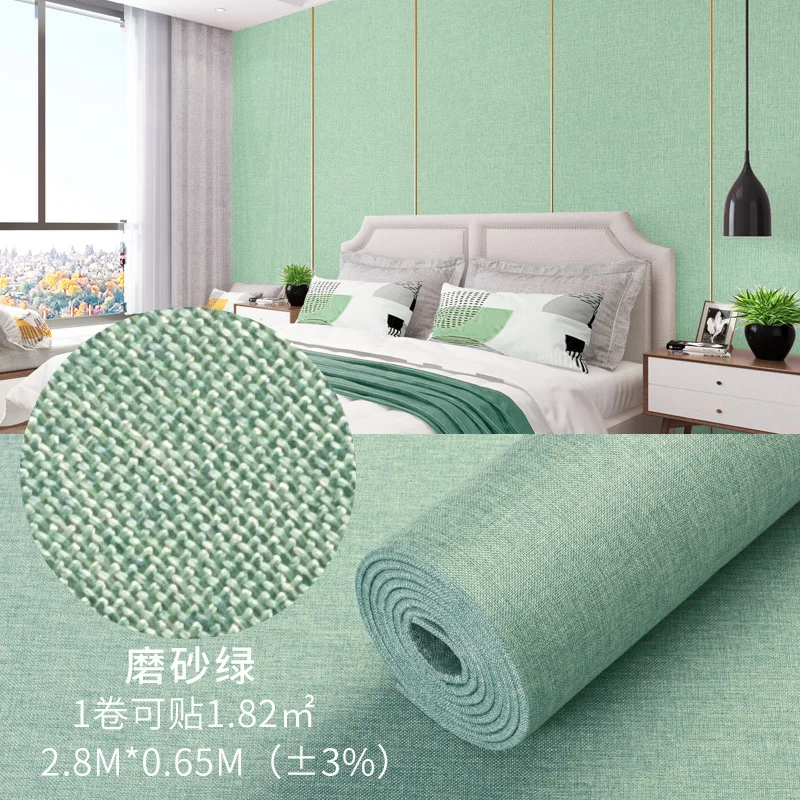 

Linen Wall Covering, Self-Adhesive Wallpaper, Headboard Upholstered Wall Covering Tv Background Wall Sticker, Bedroom Decoration