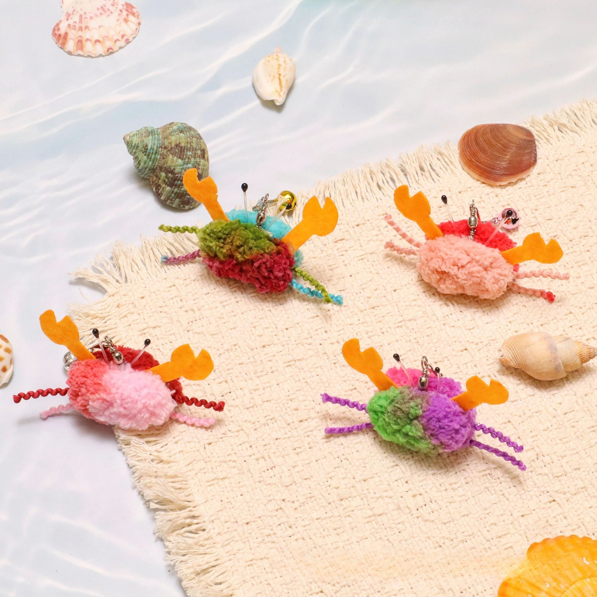 Artificial Little Crab Cat Toy Teaser Stick for Changing Heads Plush Pet Toys Wand Accessories