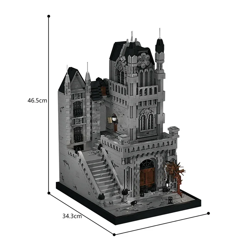 BuildMoc Dark Castle Bloodborne The Streets Of Yharnam Building Blocks Set Retro Palace Toys Children Birthday Christmas Gifts