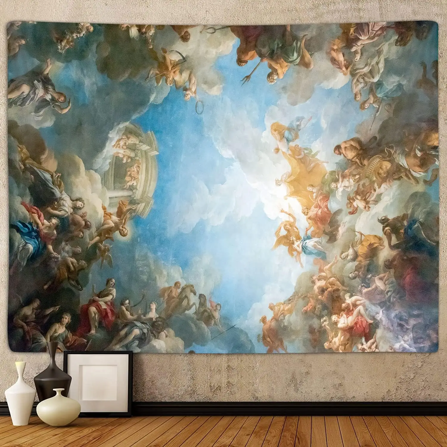 Sanzugh Retro Renaissance Tapestry, Vintage Greek Mythology Painting Art Ceiling Tapestries Wall Hanging for Bedroom College Dor