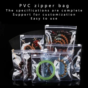 10 szt. Przezroczysty PVC biżuteria kolczyki naszyjnik torba do przechowywania biżuterii przezroczysta zamek błyskawiczny torba antyoksydacyjna może dostosować Logo