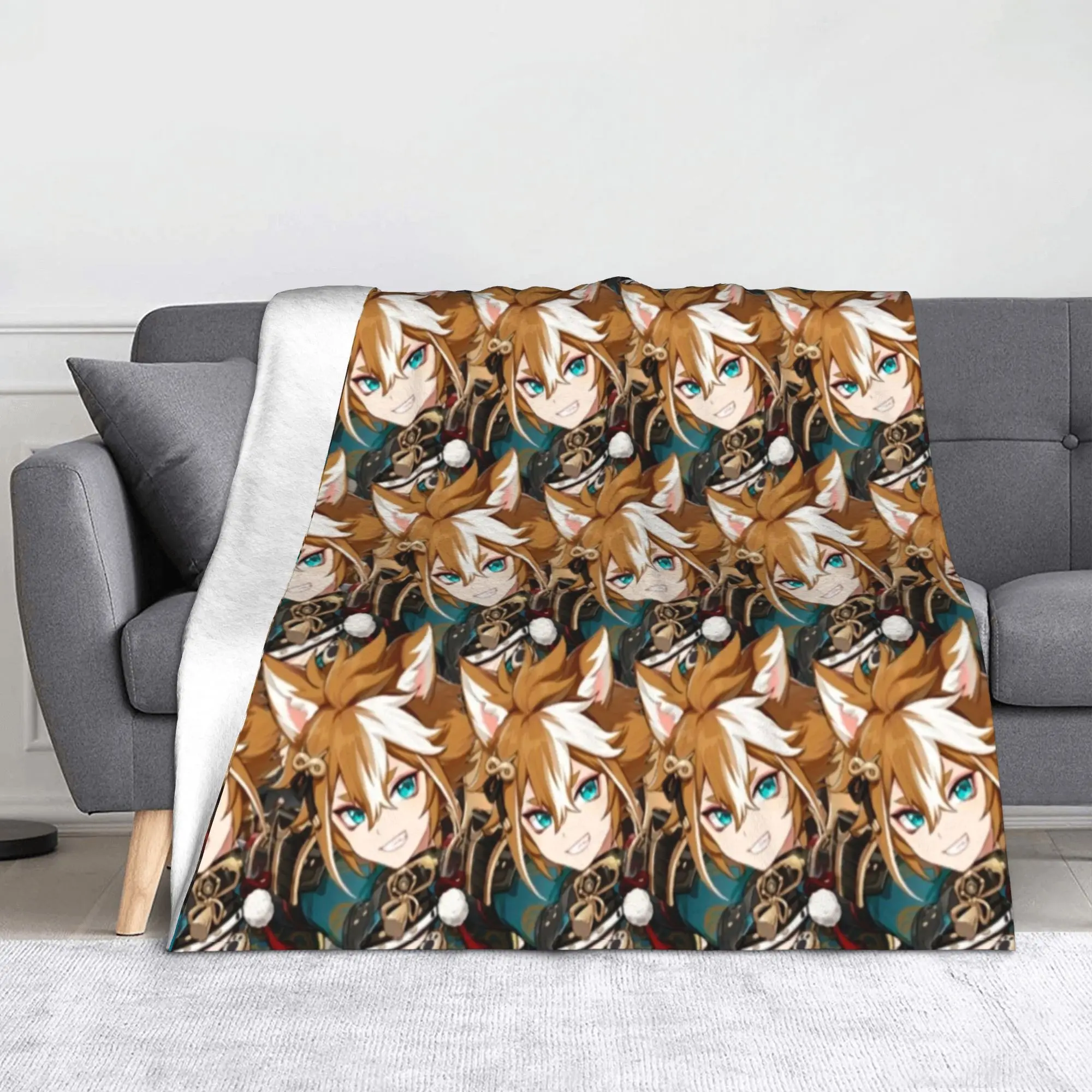 Gorou Genshins Impact Game Blanket Flannel  All Season  Ultra-Soft Throw Blankets for Bed Bedspread