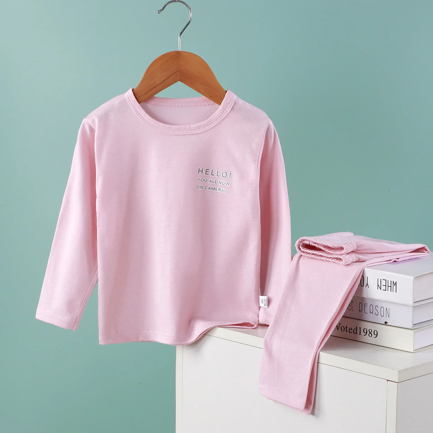 Kinder Winter-Herbst-Sets Langarm-Baby-Warm-Oberteile Lange Hosen Hauskleidung Jungen und Mädchen Zweiteilige Sets zum Tragen drinnen – Detail 4