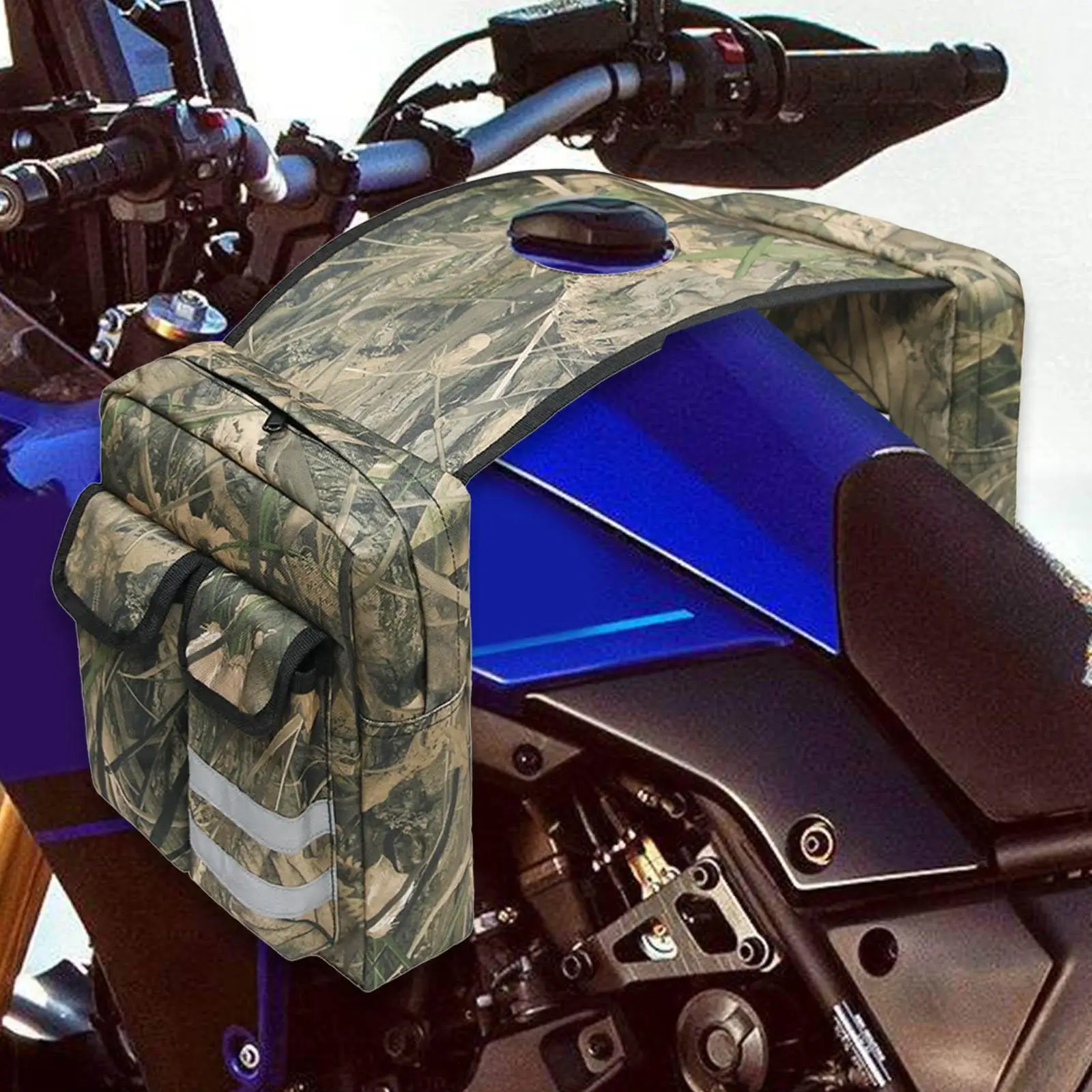 ATV Saddle Bag Easy to Install Gas Tank Bag for Snowmobile UTV Accessories