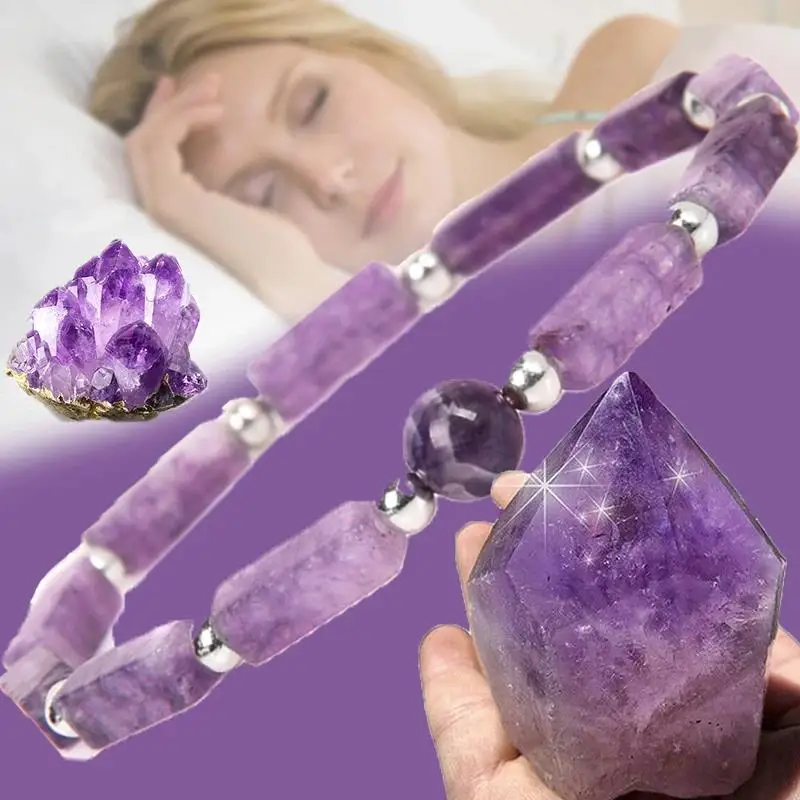 1pc Natural Amethyst Body-purify Slimming Bracelet Stone Energy Yoga Bracelets For Women Bracelet Fatigue Amethyst Bracelet