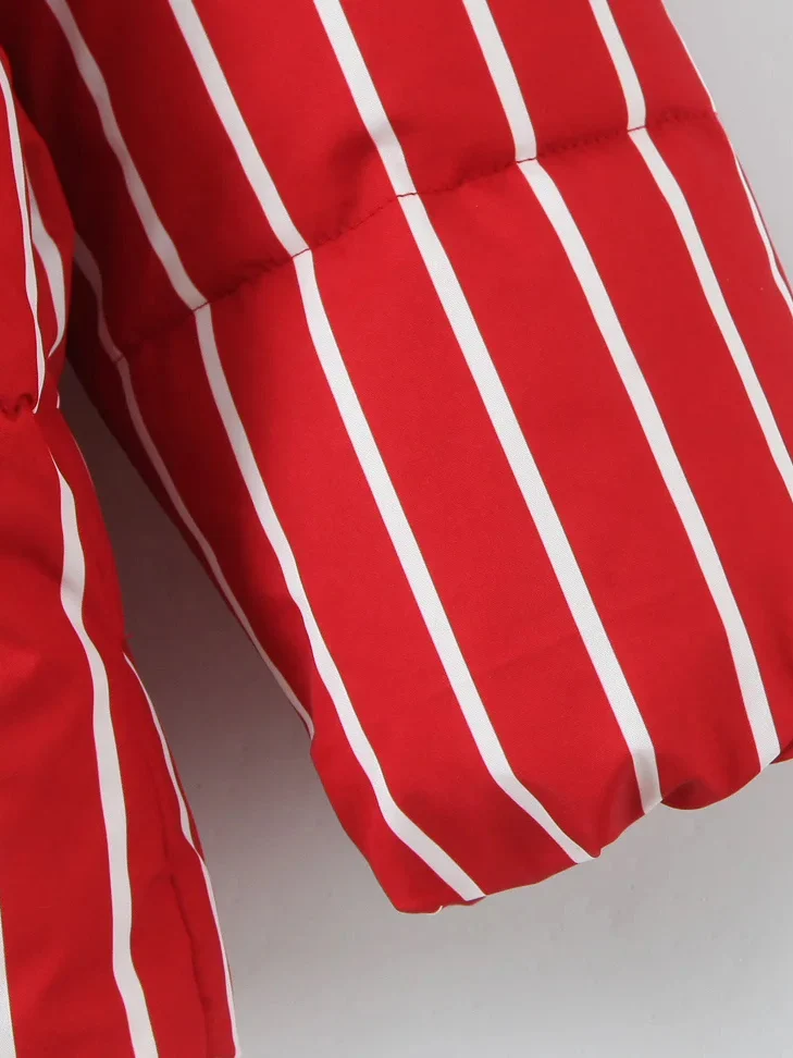 Damen-Oberbekleidung aus verdickter Baumwolle mit vertikalen Streifen, lockere Passform, warme Winter-Oberbekleidung, Brot, Pendeln, normal, Sve