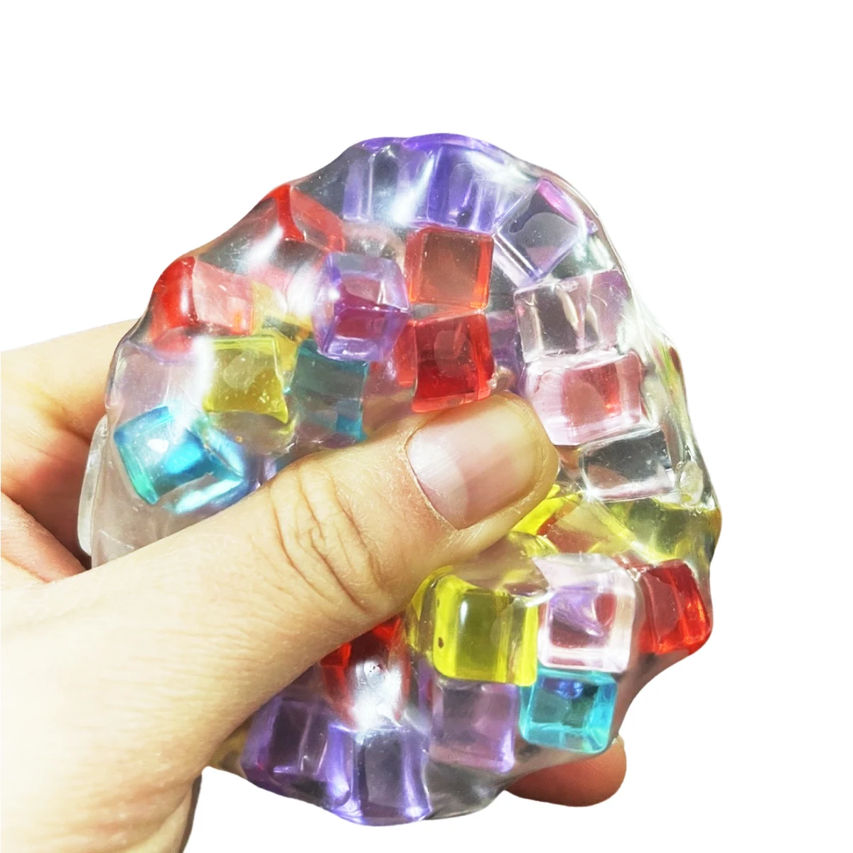 

Мяч-антистресс Rainbow Cube из TPR с бусинами, для снятия давления, декомпрессионный, для детей, для рукоделия, для взрослых, игрушка для снятия стресса