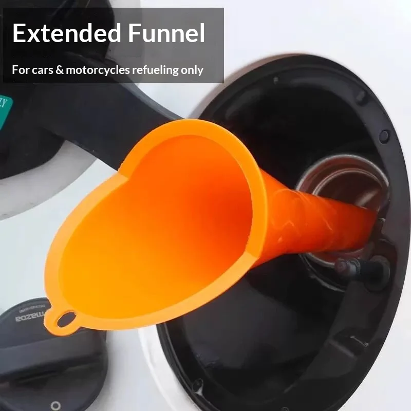 3pcs Plastic Long Neck Oil Funnel Set, Multi-Function Automotive Funnel for Transmission Fluid, Car Water Diesel Engine Oil