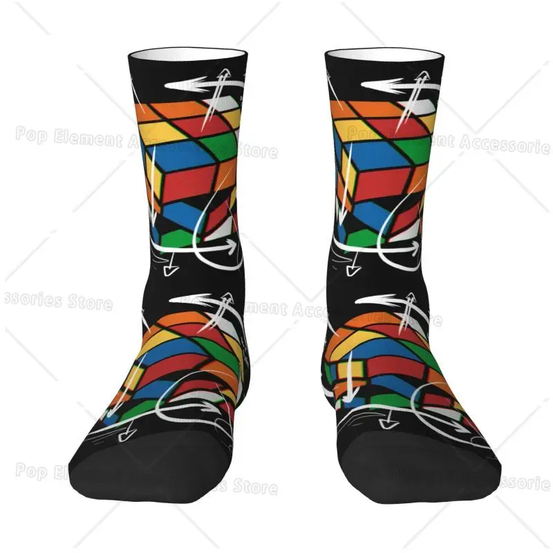 Rubix Rubiks Cube Math Formula Men's Crew Socks Unisex Funny Magic Gift Spring Summer Autumn Winter Dress Socks