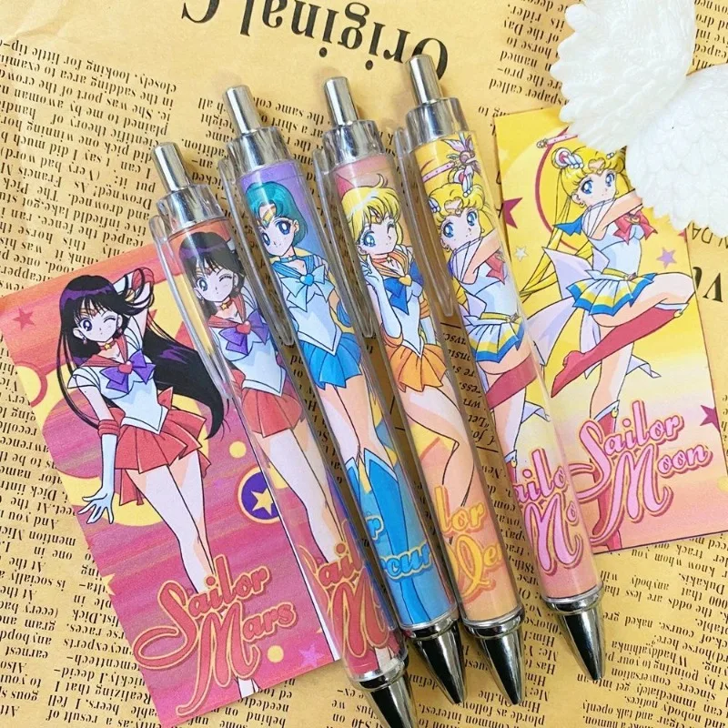 Sailor Moon Action Water Ice Moon Cartoon Cute Press Pen A Must-have 0.5mm Black Gel Pen for Students To Answer Exam Questions