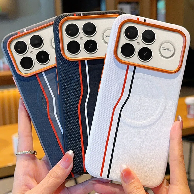 For Xiaomi Poco F8 Ultra Pro Poco F7 Ultra Pro Leather Skin Cover With Carbon Fiber Texture Magnetic Hard Case etui - view 2