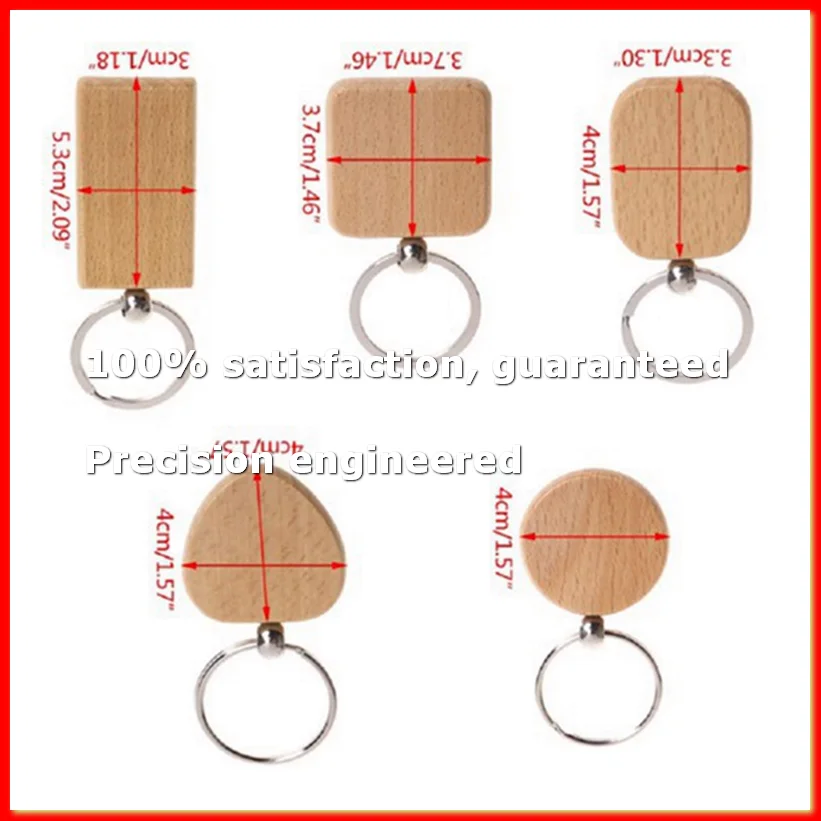 60 Blank Wooden Wooden Keychain Diy Wooden Keychain Key Tag Anti-Lost Wood Accessories Gift-A79M