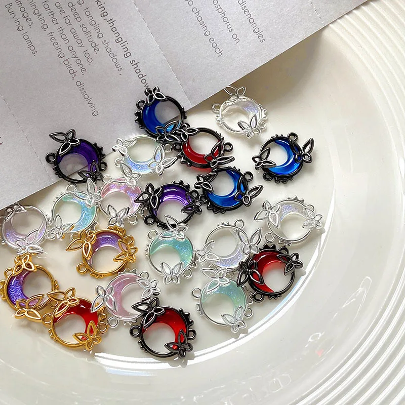 

10pcs Hot Moon Pendants Hollow Butterfly Pendant Charms Necklace Earrings Jewelry Connectors Diy Jewelry Making Accessories
