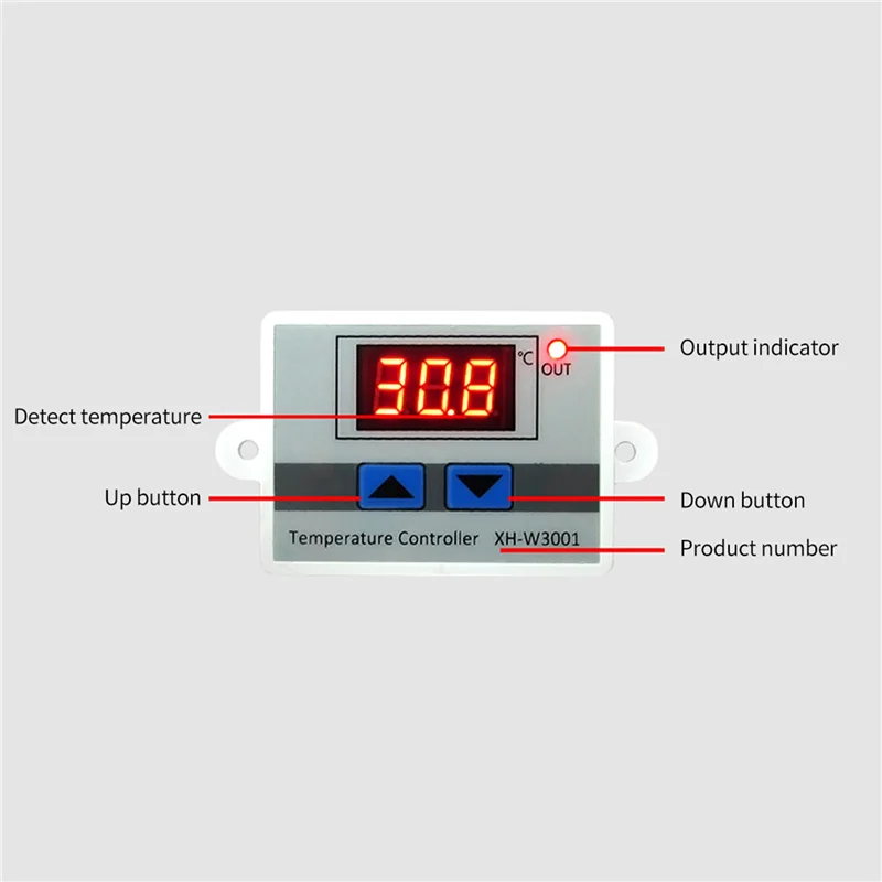 A19F-2X Digital Temperature Controller Display Thermostat Control Switch And Thermistor Sensors Temperature Probe(12V 120W)