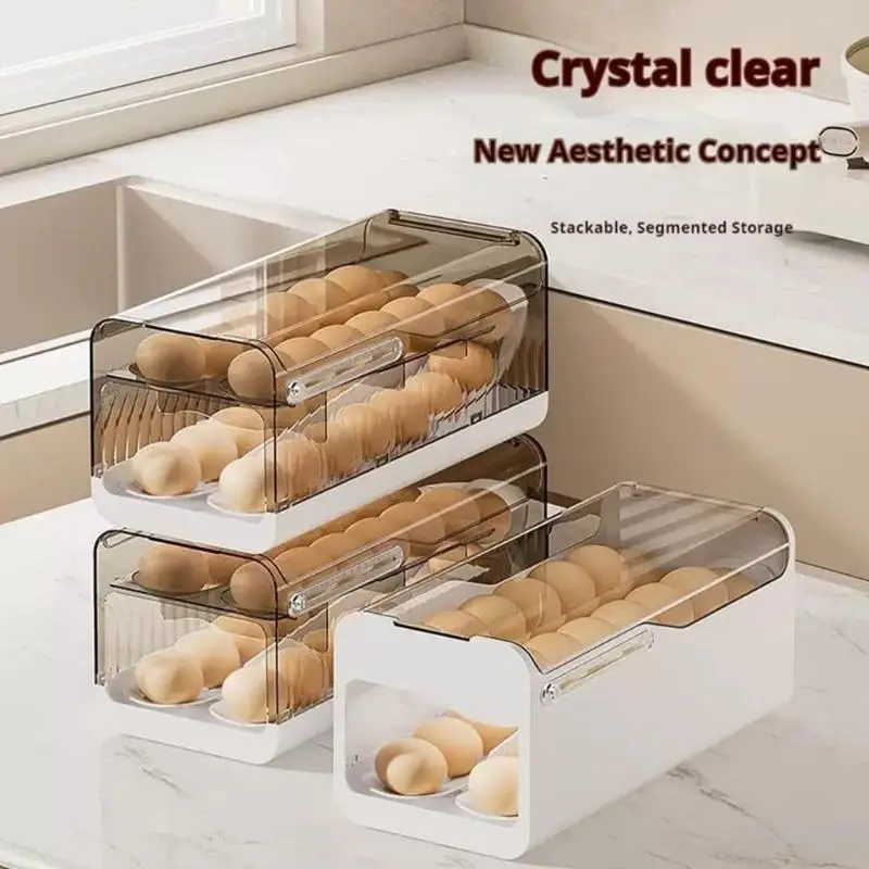 

QX2E Пластиковый диспенсер для яиц для легкого доступа и эффективного хранения в холодильнике. Удобный прозрачный держатель для