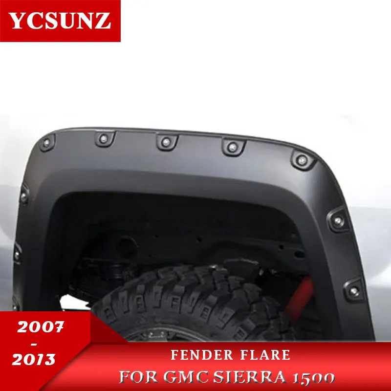 Wheel Arch Mudguards Fender Flares For GMC SIERRA 1500 2007 2008 2009 2010 2011 2012 2013 With Bolt Nuts Pickup Truck Ycsunz