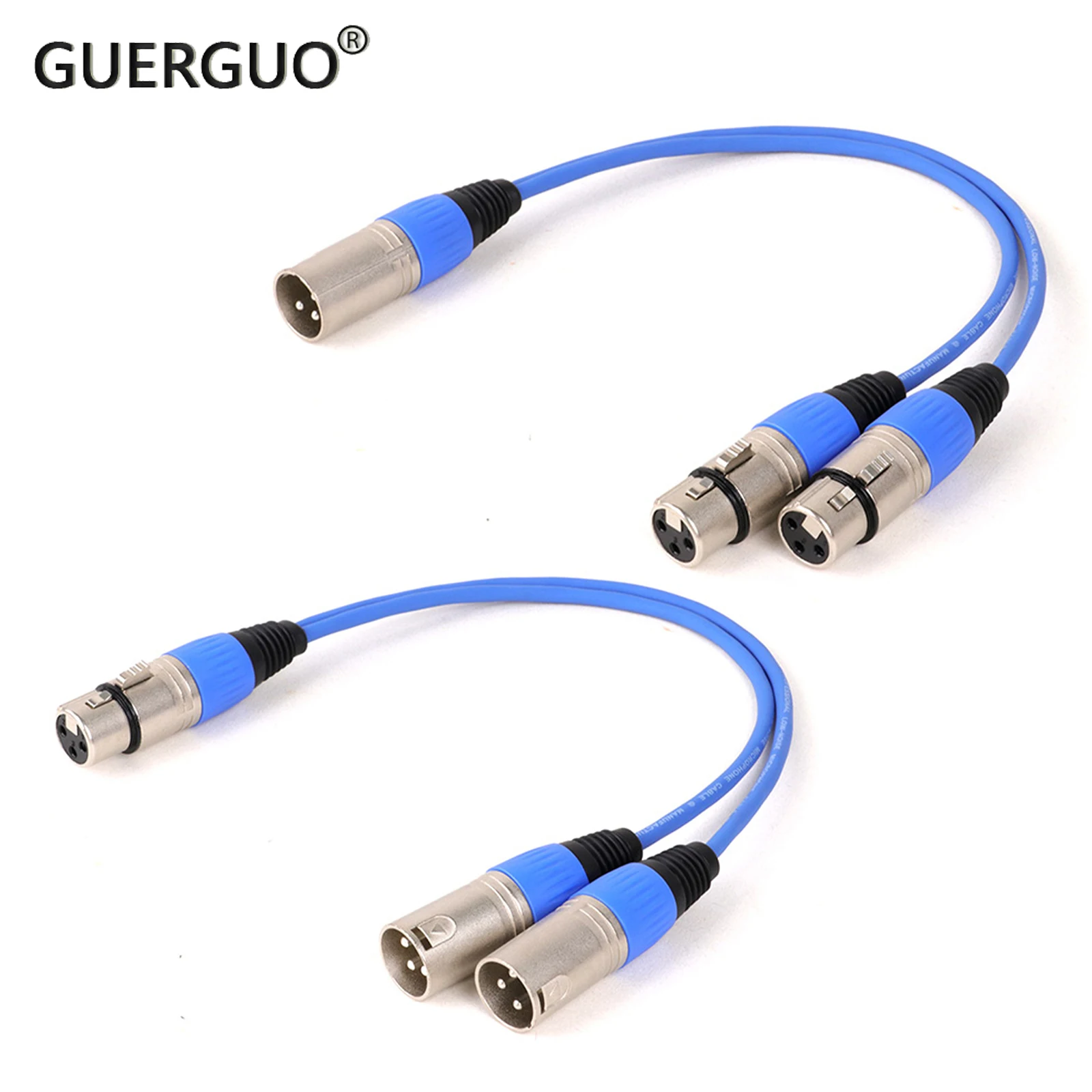 

0.3M-15M XLR Y-Splitter 3Pin XLR Female to Dual Male Color Y Cord ,3Pin XLR Male to Dual Female Microphone Adaptr Cable for MIC